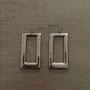 Gray rectangular earrings